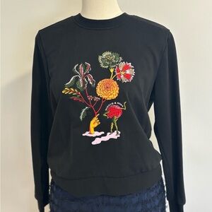 Scotch & Soda Black Sweatshirt with Colorful Floral Design